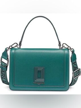 Karl Lagerfeld Paris Simone Verdant Green Top Handle Satchel Crossbody Bag